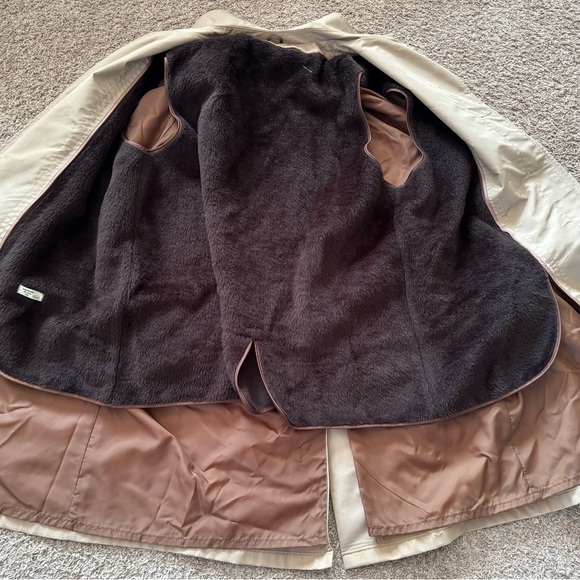 Vintage Sears The Mens Shop Beige Trench Coat Zip Out Liner Men Size 50 Regular - Picture 5 of 7